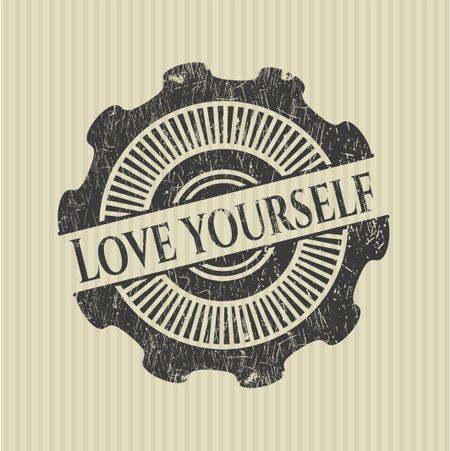 Love Yourself grunge style stamp