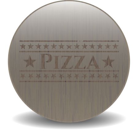 Pizza wooden emblem. Vintage.