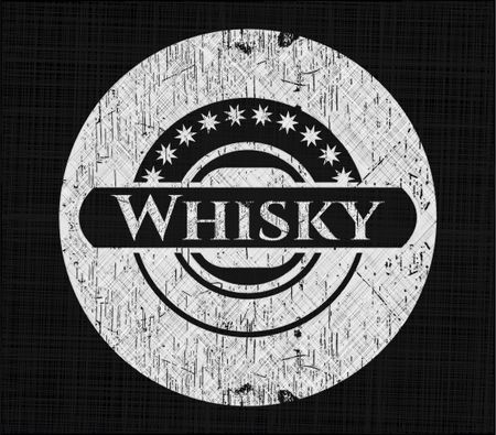 Whisky chalk emblem written on a blackboard