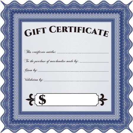 Gift certificate. Detailed. Nice design. Easy to print. 