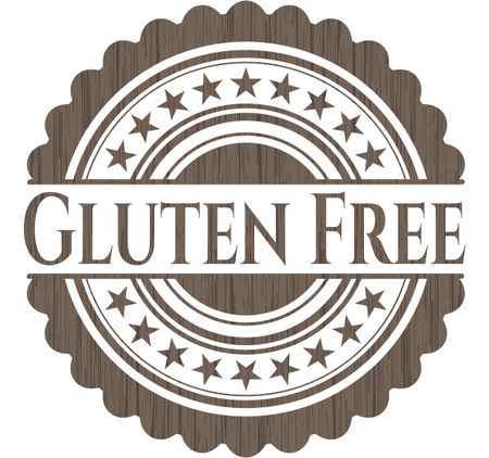 Gluten Free wooden emblem. Vintage.