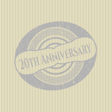 20th Anniversary rubber seal with grunge texture