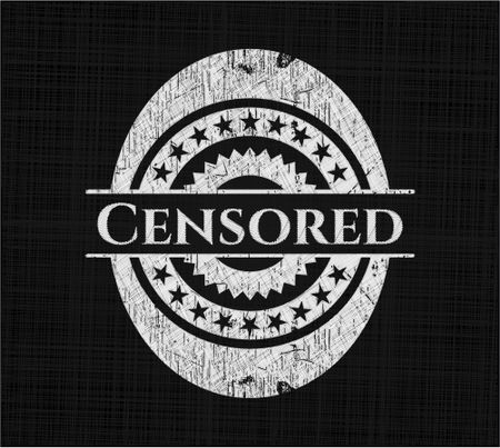 Censored chalkboard emblem