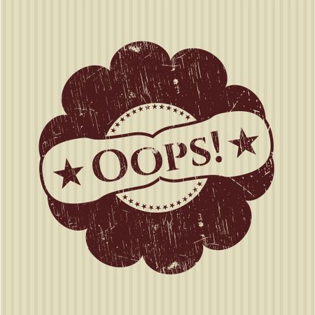 Oops! rubber stamp