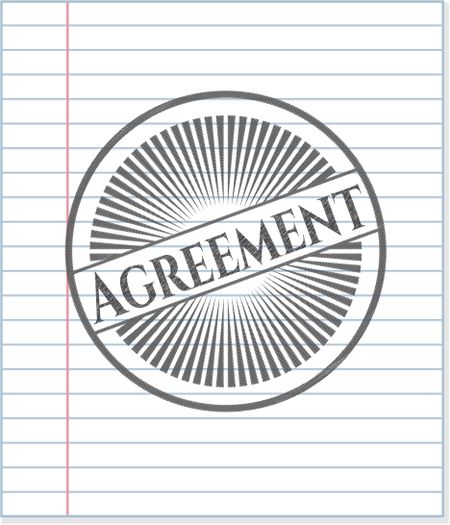 Agreement emblem drawn in pencil