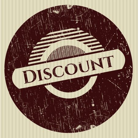 Discount rubber stamp with grunge texture