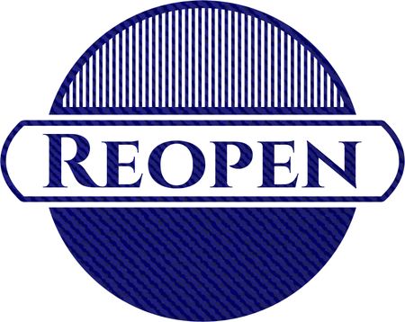 Reopen emblem with jean background