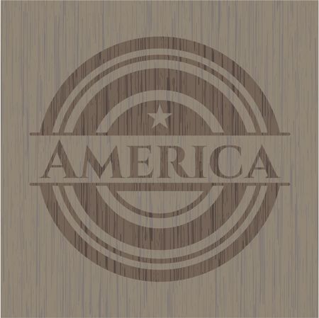 America realistic wood emblem