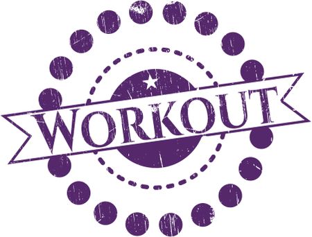 Workout rubber stamp with grunge texture