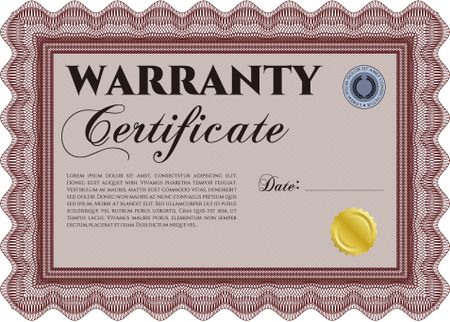 Warranty template. With background. Customizable, Easy to edit and change colors. Good design. 