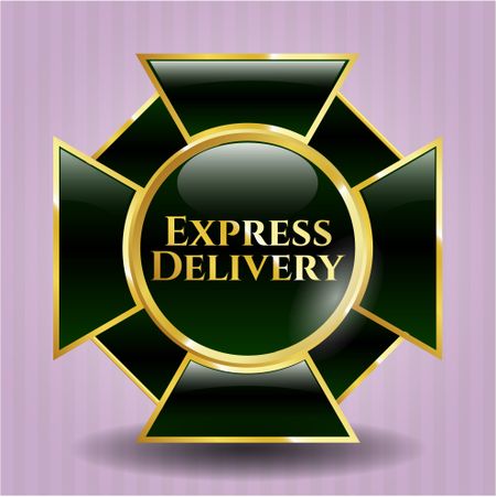 Express Delivery golden emblem or badge