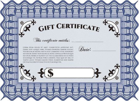 Vector Gift Certificate. Customizable, Easy to edit and change colors. Excellent design. Complex background. 