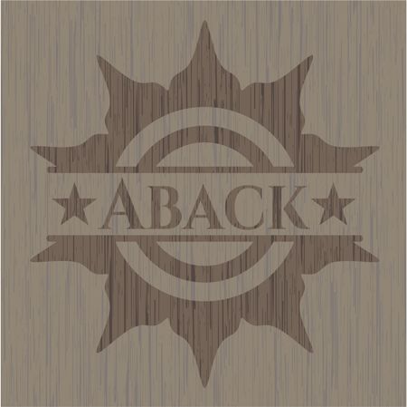 Aback badge with wood background