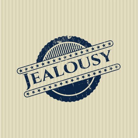 Jealousy rubber stamp with grunge texture