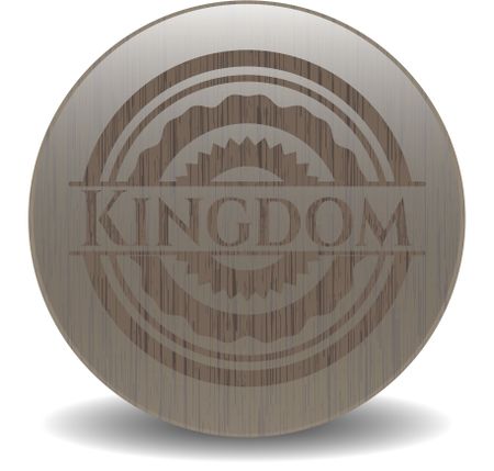 Kingdom wooden emblem. Retro