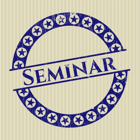 Seminar rubber stamp with grunge texture