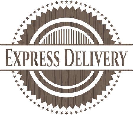 Express Delivery retro wood emblem