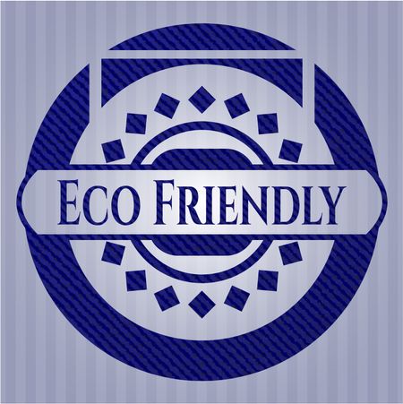 Eco Friendly badge with denim texture