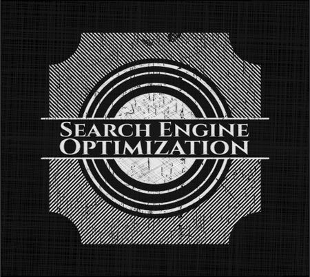 Search Engine Optimization chalkboard emblem on black board