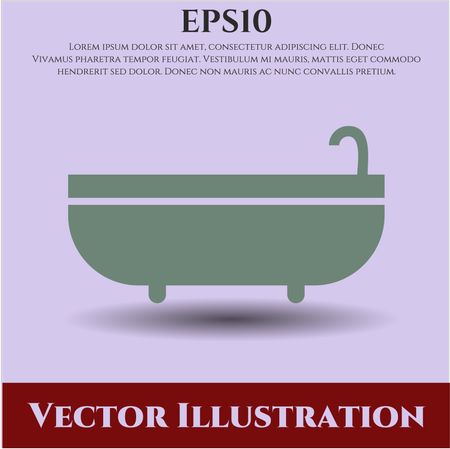 bathtub icon vector symbol flat eps jpg app web concept website