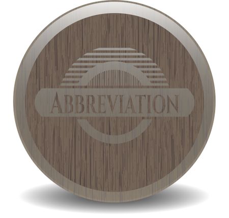 Abbreviation retro style wooden emblem