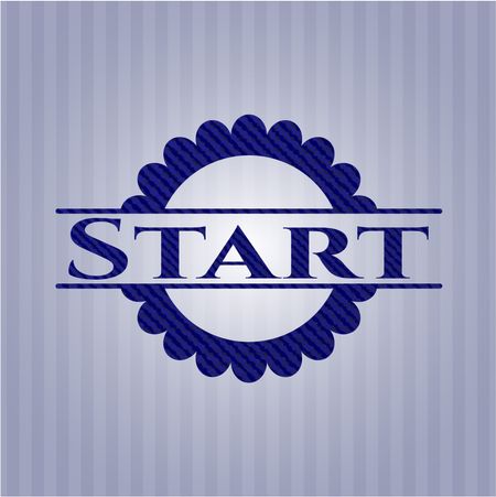 Start emblem with denim texture