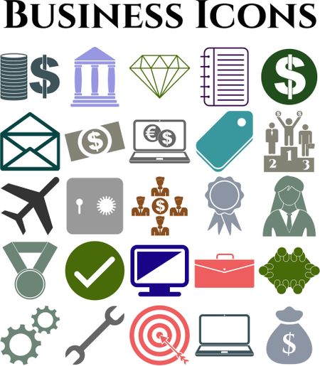 Set of 25 business icons. Minimal Modern.