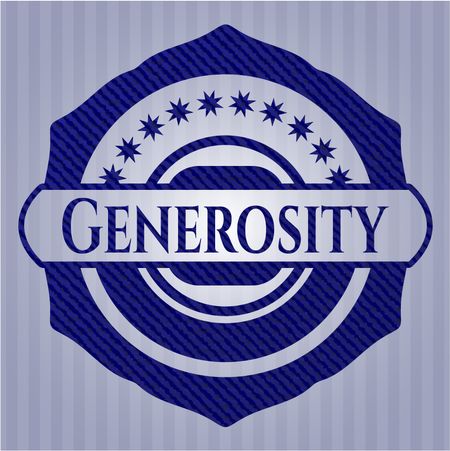 Generosity emblem with denim high quality background