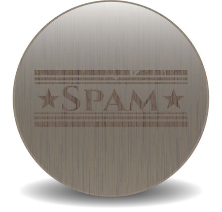 Spam retro style wood emblem
