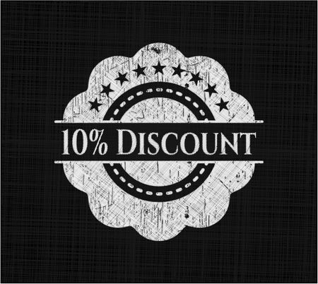 10% Discount written with chalkboard texture