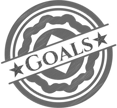 Goals emblem with pencil effect