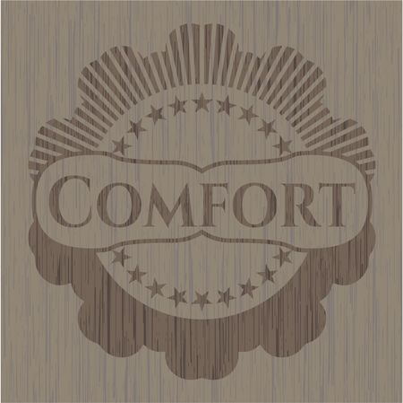 Comfort wooden emblem. Retro