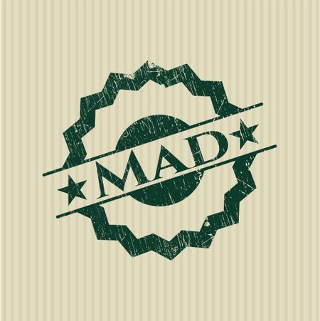 Mad rubber stamp with grunge texture