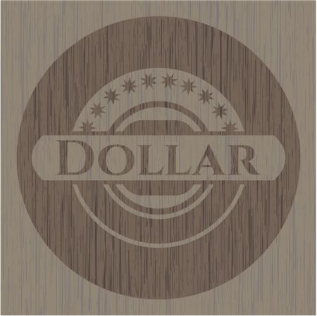Dollar retro wooden emblem
