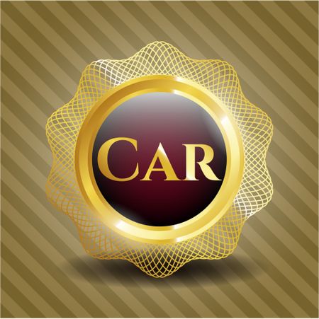 Car gold badge or emblem