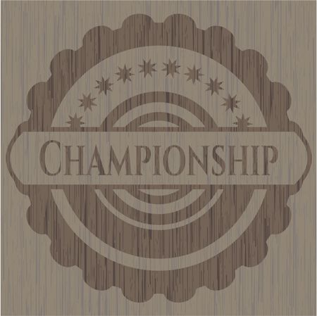 Championship realistic wooden emblem