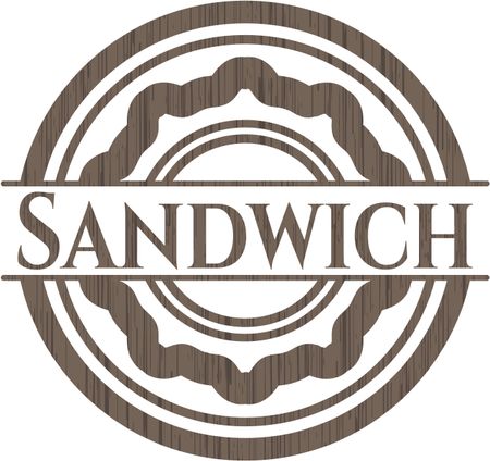 Sandwich realistic wooden emblem