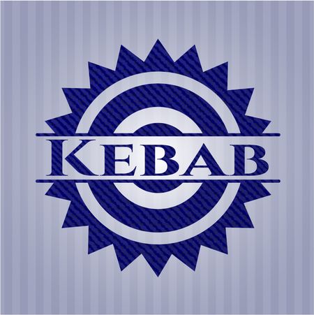 Kebab badge with denim background
