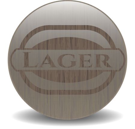 Lager retro wooden emblem