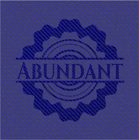 Abundant emblem with denim high quality background