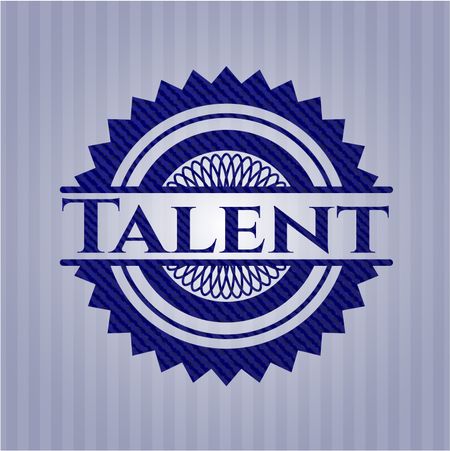 Talent badge with denim texture