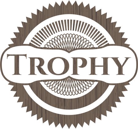 Trophy wood icon or emblem