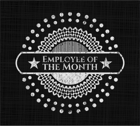 Employee of the Month chalk emblem, retro style, chalk or chalkboard texture