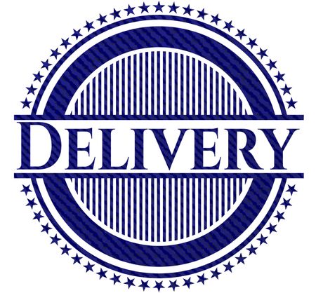 Delivery emblem with jean high quality background