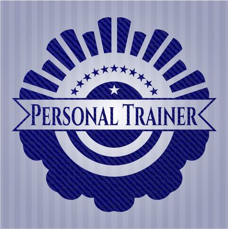 Personal Trainer emblem with jean high quality background