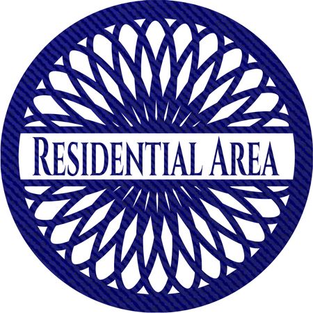 Residential Area jean or denim emblem or badge background