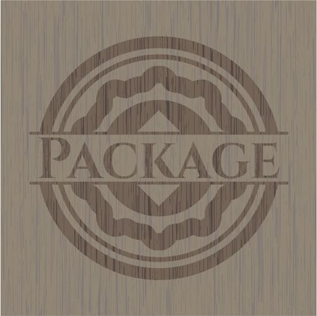 Package realistic wood emblem
