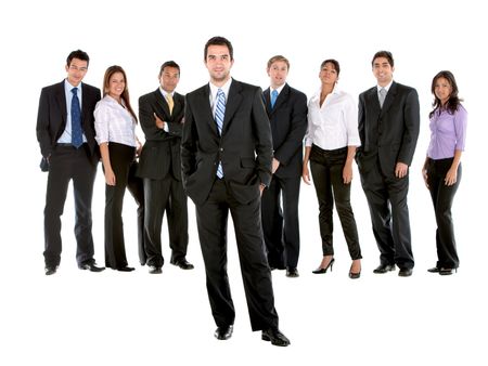 Fullbody business group isolated over a white background