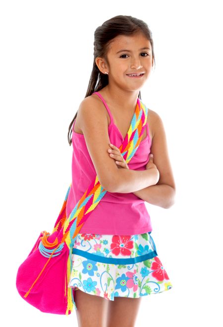 Beautiful girl smiling isolated over a white background