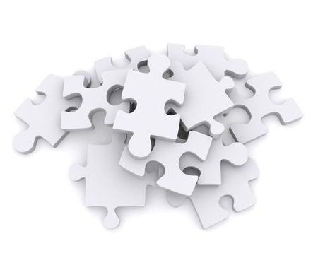 Pieces of a puzzle isolated over a white background